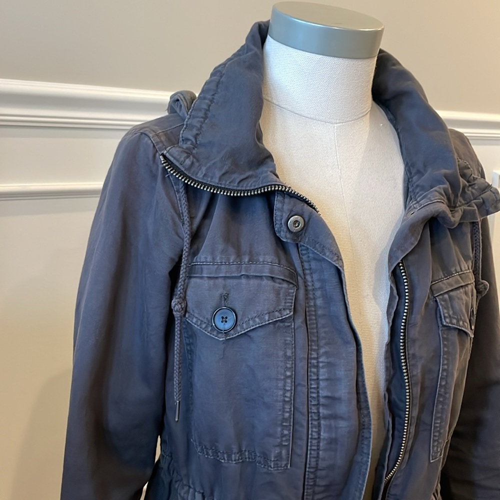 LOFT Grey Hooded Utility Jacket - Size XS - Picture 3 of 11